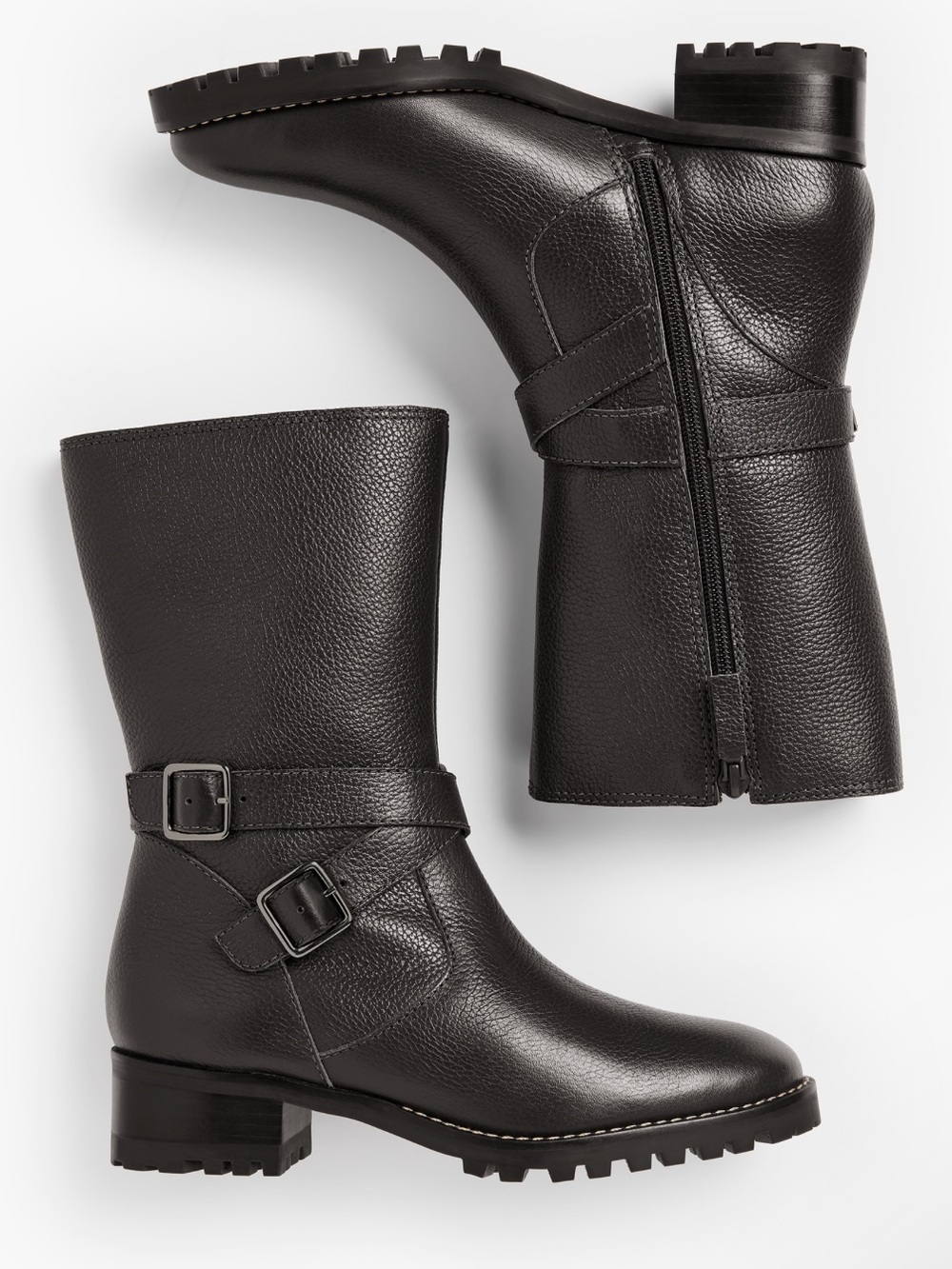 NWOT • Talbots • TISH DOUBLE-STRAP LEATHER BOOTS •